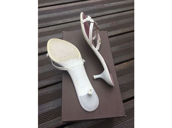 Mule Louis Vuitton in pelle bianche Bianco - vista 4