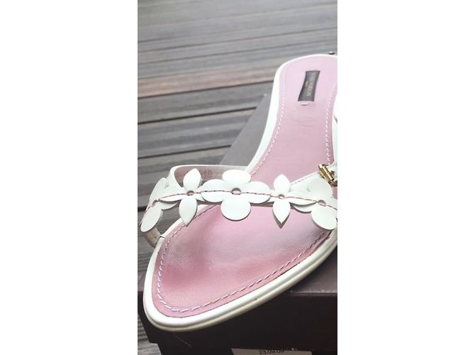 Mule Louis Vuitton in pelle bianche Bianco - vista 5