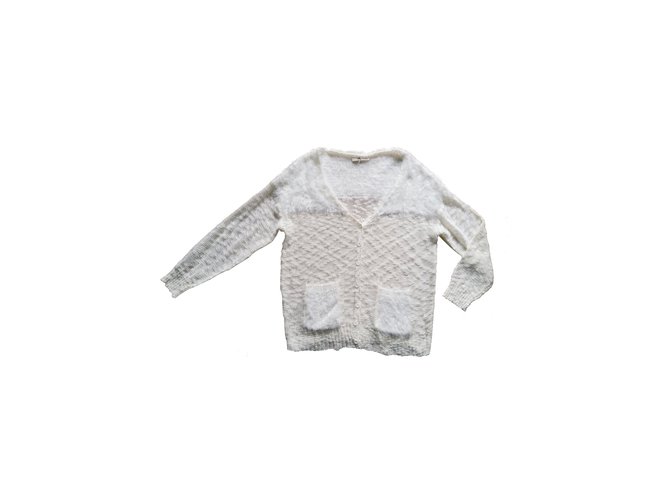 Céline Seltener CELINE Phoebe Philo Fuzzy-Pullover aus Elfenbein Weiß - Ansicht 6