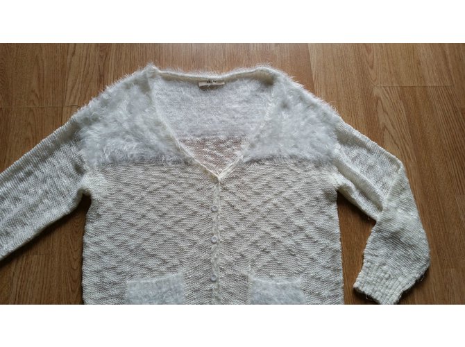 Céline Seltener CELINE Phoebe Philo Fuzzy-Pullover aus Elfenbein Weiß - Ansicht 7