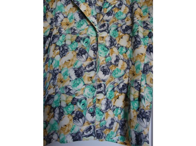 Autre Marque Seidenbluse mit buntem Blumenmuster Mehrfarben - Ansicht 3