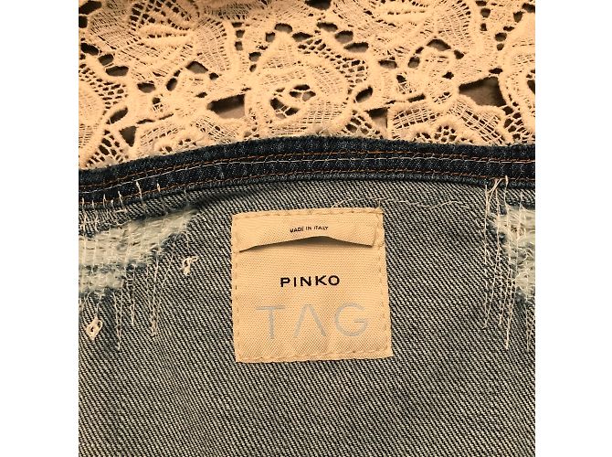 Chaqueta vaquera Pinko azul de algodón corte slim - vista 3