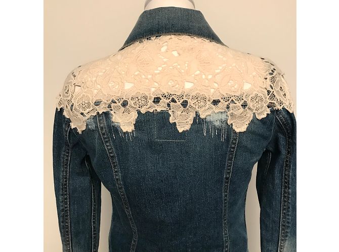 Chaqueta vaquera Pinko azul de algodón corte slim - vista 9