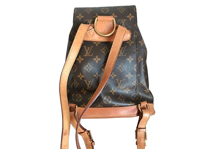 Louis Vuitton Zaino Montsouris MM Canvas Monogram Marrone D'oro - vista 2
