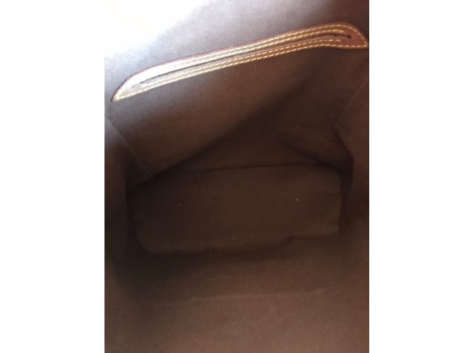 Louis Vuitton Zaino Montsouris MM Canvas Monogram Marrone D'oro - vista 7