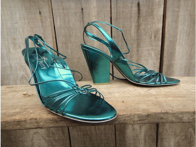 Sandali Michel Perry Laminato in pelle verde - vista 10