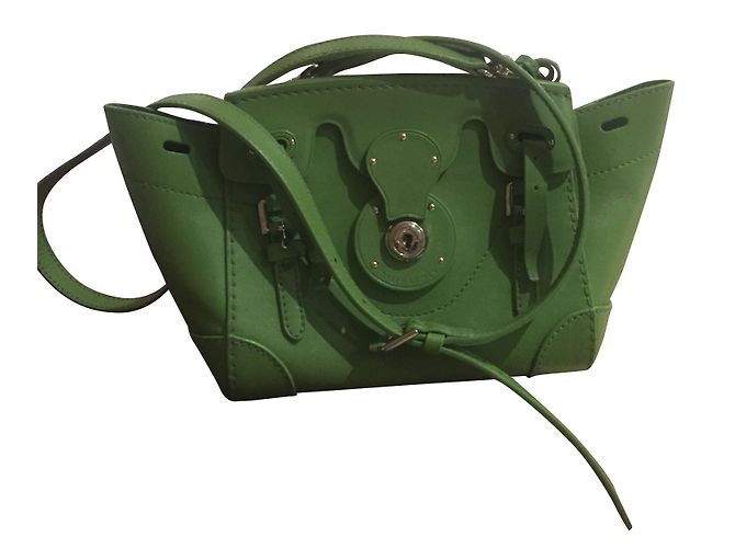 Borsa a tracolla Ralph Lauren in pelle verde - vista 2