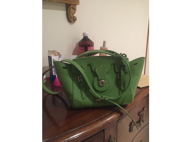 Borsa a tracolla Ralph Lauren in pelle verde - vista 3