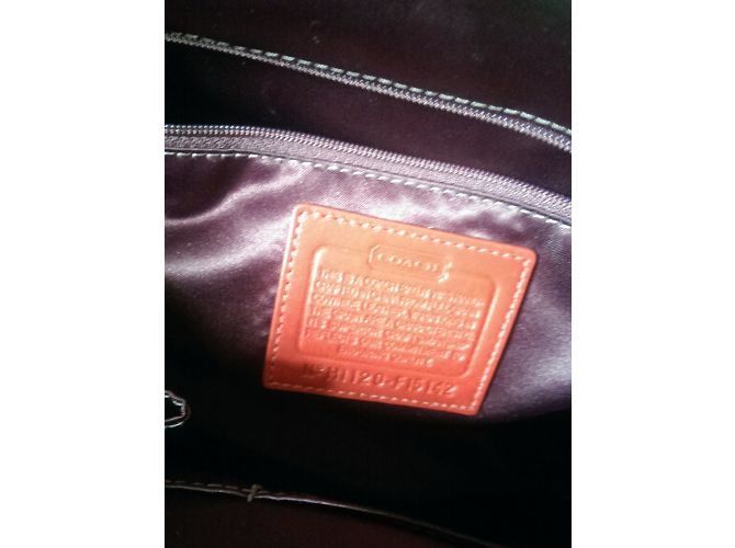 Borsa Coach in pelle rossa verniciata Rosso - vista 10