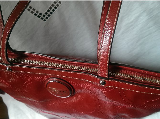 Borsa Coach in pelle rossa verniciata Rosso - vista 8