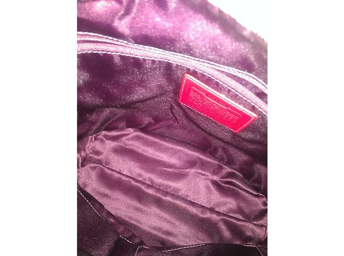 Borsa Coach in pelle rossa verniciata Rosso - vista 9