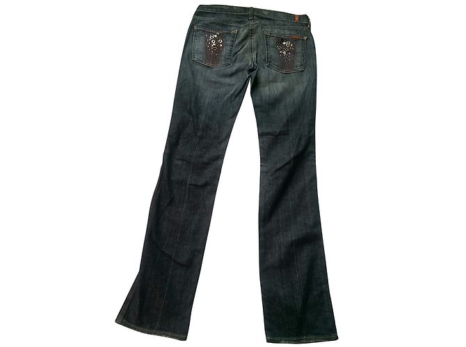 Jeans 7 For All Mankind Blu Taglio Dritto - vista 2
