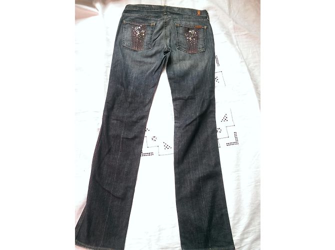 Jeans 7 For All Mankind Blu Taglio Dritto - vista 3