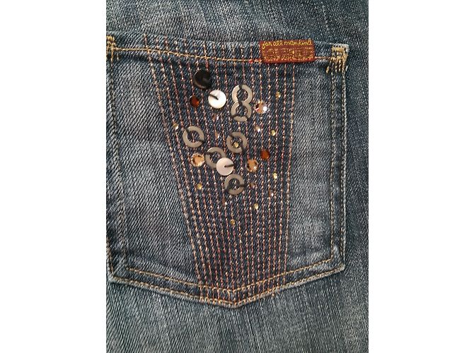Jeans 7 For All Mankind Blu Taglio Dritto - vista 7