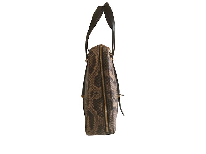 Borsa Hugo Boss in pelle beige effetto rettile - vista 2