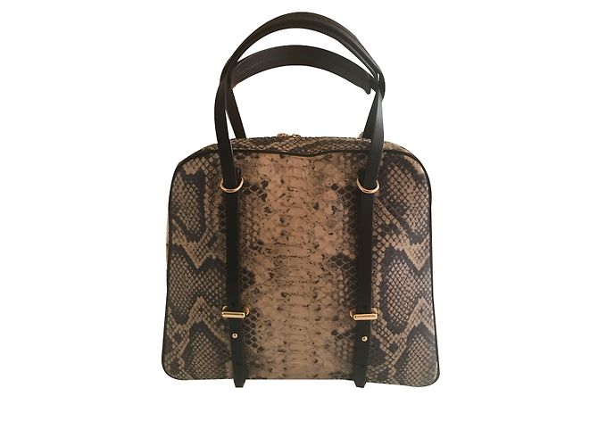 Borsa Hugo Boss in pelle beige effetto rettile - vista 3