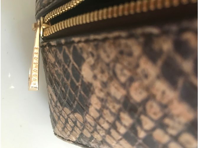 Borsa Hugo Boss in pelle beige effetto rettile - vista 8