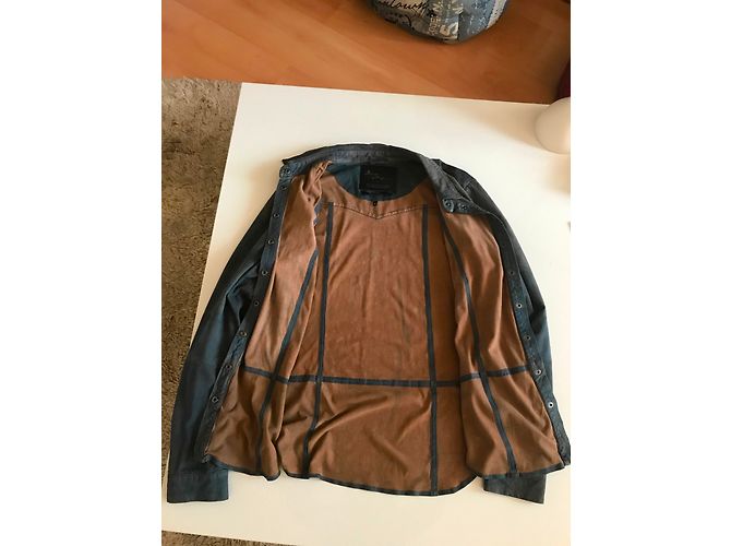 Camicia Goosecraft in camoscio blu Taglia M - vista 6