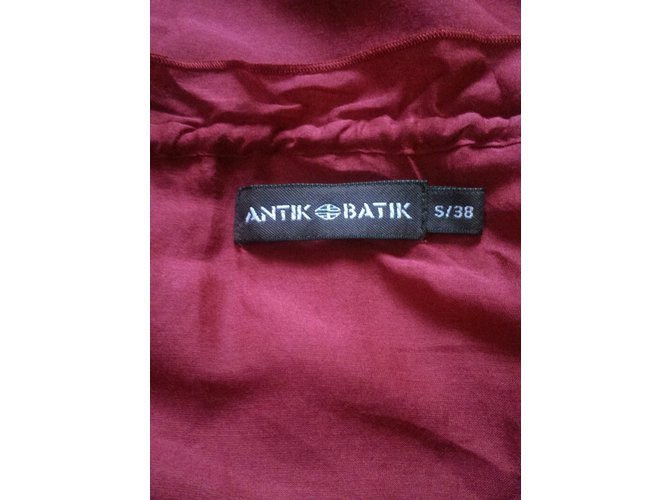 Camicetta Antik Batik Aroma in seta e cotone rosso Bordò - vista 5