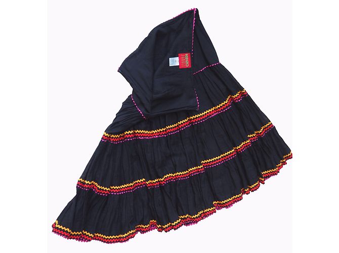 Gonna Kenzo nera e multicolore in cotone Nero - vista 2