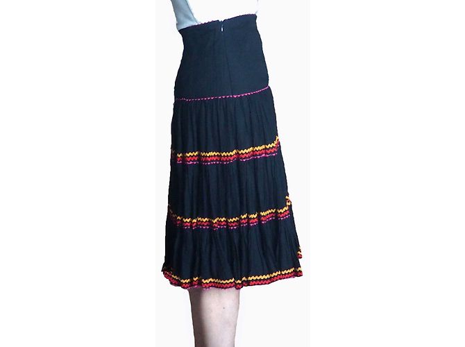 Gonna Kenzo nera e multicolore in cotone Nero - vista 5