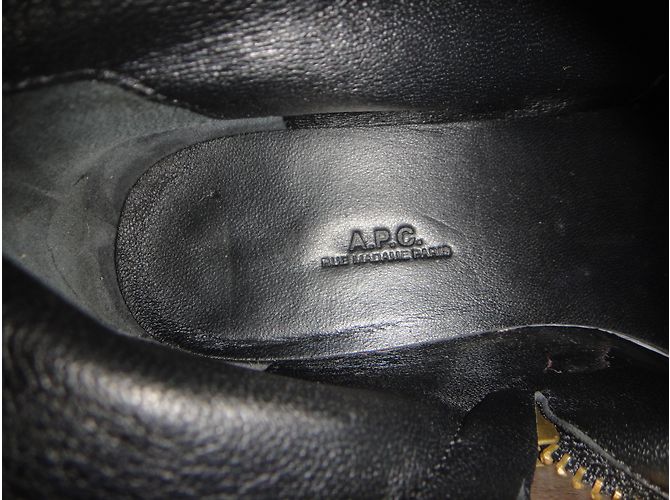 Stivali Apc APS in vitello velluto nero 36 - vista 9