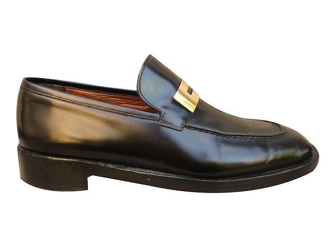 Mocassini Gucci in pelle nera con fibbia G Nero - vista 2
