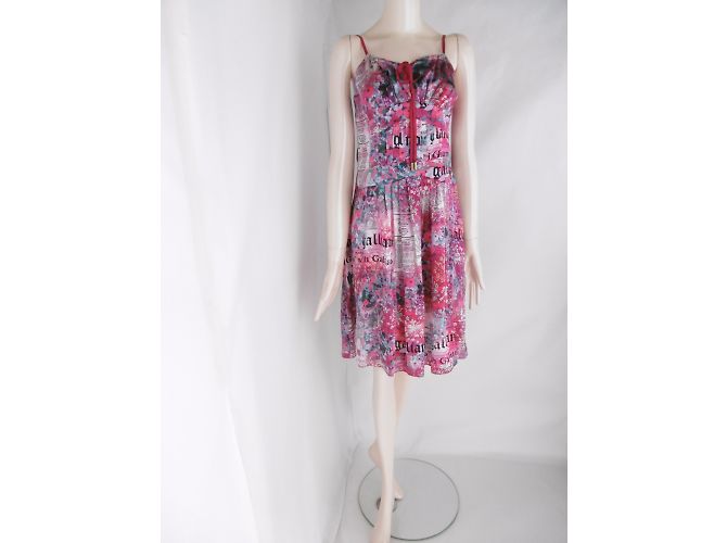 John Galliano - Seidenkleid mit Zeitungsdruck - Ansicht 11