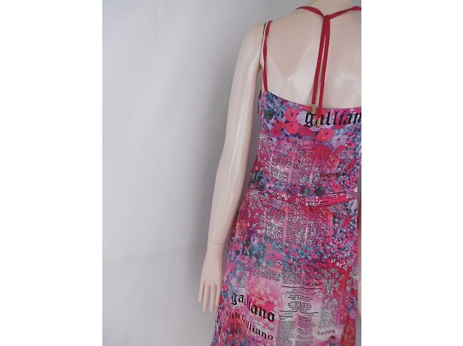 John Galliano - Seidenkleid mit Zeitungsdruck - Ansicht 12