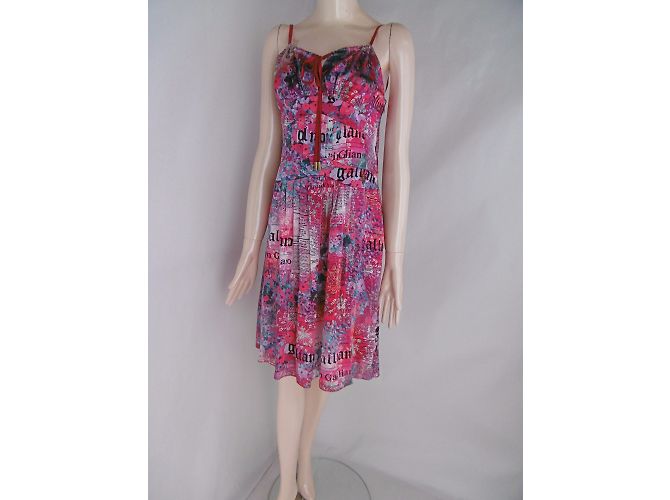 John Galliano - Seidenkleid mit Zeitungsdruck - Ansicht 3