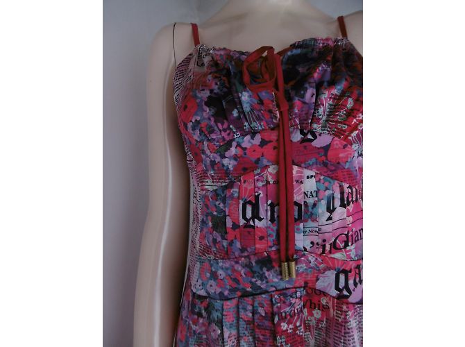 John Galliano - Seidenkleid mit Zeitungsdruck - Ansicht 7
