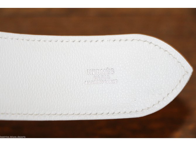 Hermès Cintura Etrivière Bianco - vista 4