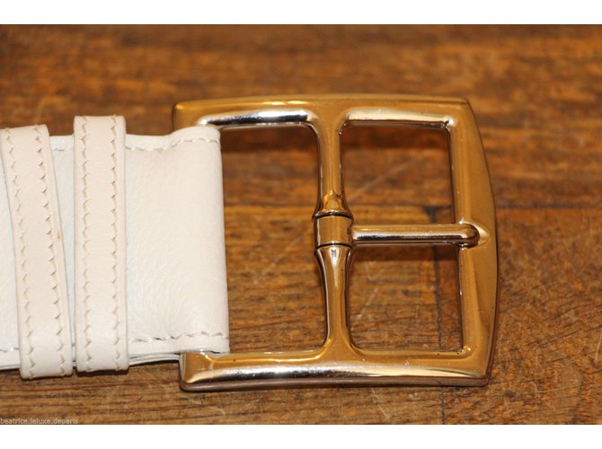 Hermès Cintura Etrivière Bianco - vista 7