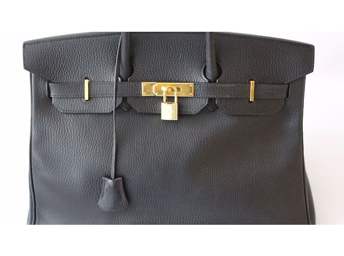 Hermès Superba borsa Birkin 35 cm Hermes cuir cow Ardennes Nero - vista 3