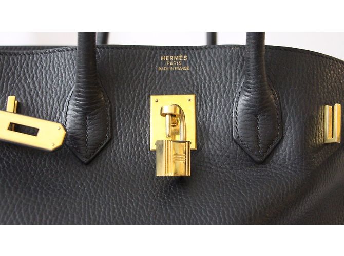 Hermès Superba borsa Birkin 35 cm Hermes cuir cow Ardennes Nero - vista 8