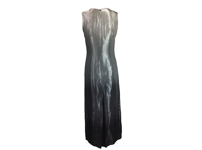 Autre Marque Vestido largo sin mangas caroll Plata Gris Gris antracita - vista 2