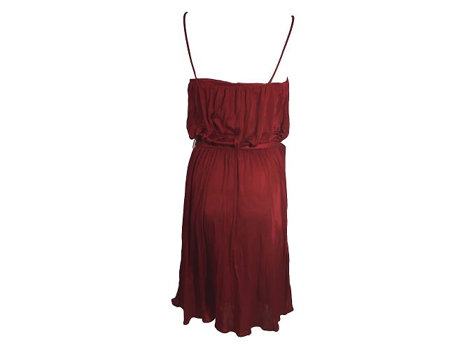 Mango Sommerkleid Rot Viscose Polyamid Größe 36 - Ansicht 2