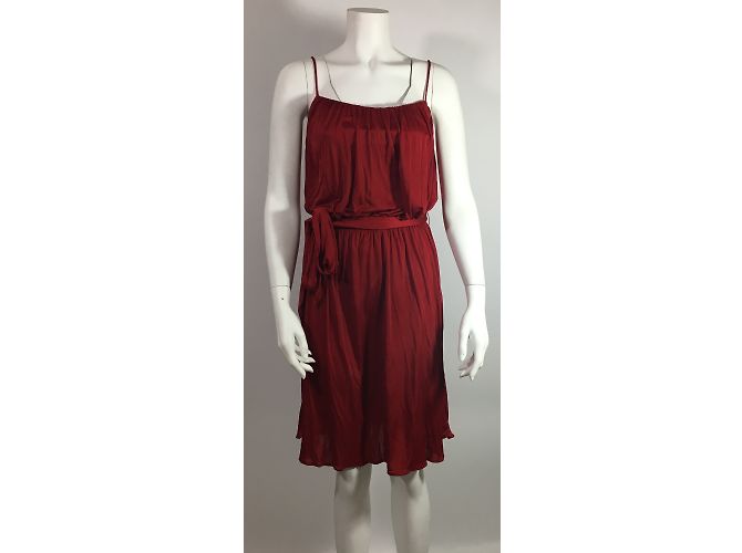 Mango Sommerkleid Rot Viscose Polyamid Größe 36 - Ansicht 3