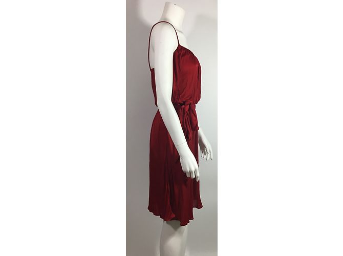 Mango Sommerkleid Rot Viscose Polyamid Größe 36 - Ansicht 4