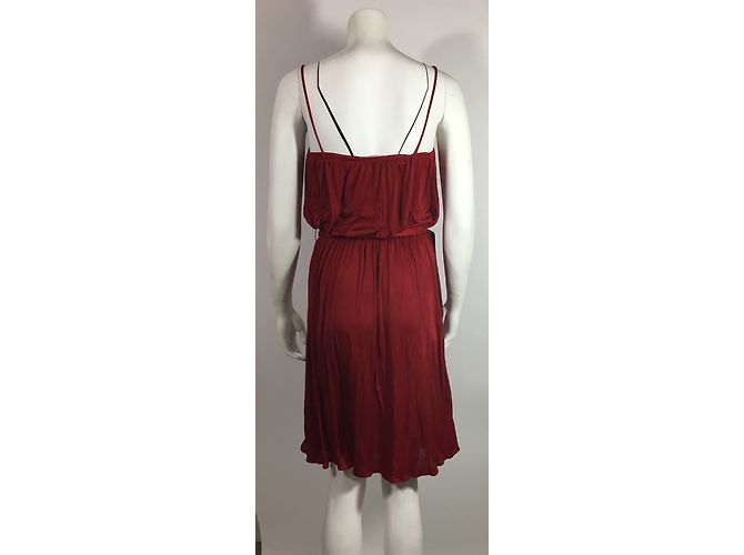 Mango Sommerkleid Rot Viscose Polyamid Größe 36 - Ansicht 5