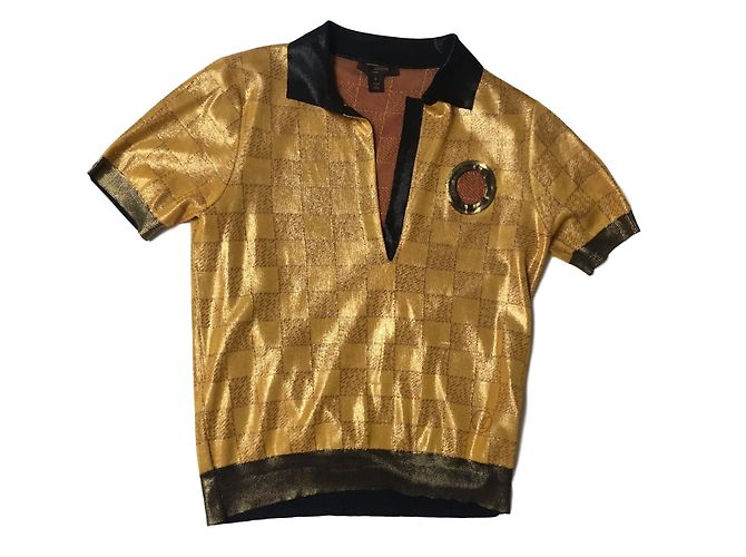 Top de punto de seda Louis Vuitton Dorado S - vista 2