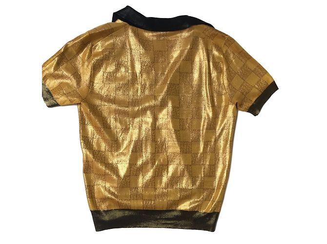 Top de punto de seda Louis Vuitton Dorado S - vista 3