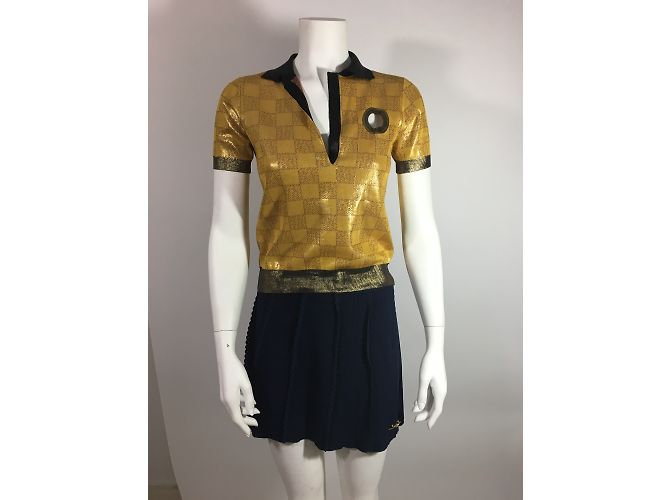 Top de punto de seda Louis Vuitton Dorado S - vista 4