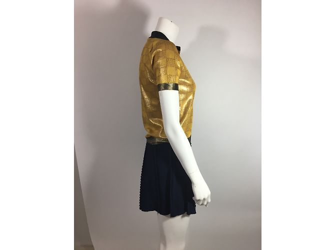 Top de punto de seda Louis Vuitton Dorado S - vista 6