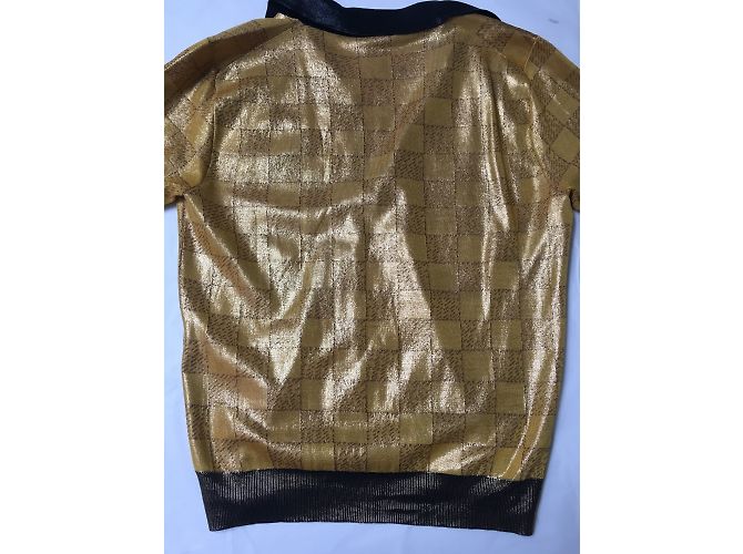 Top de punto de seda Louis Vuitton Dorado S - vista 9