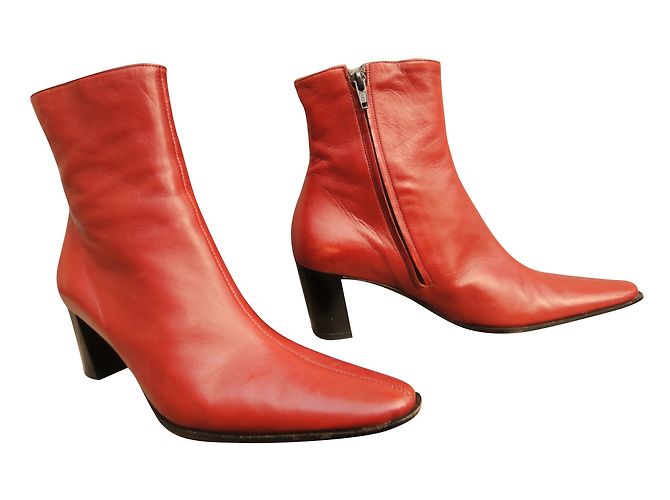Robert Clergerie Ankle Boots Cognac Leather - view 2