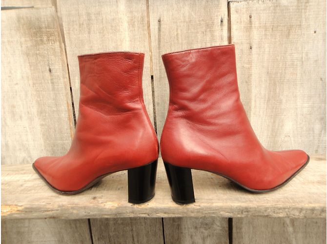Robert Clergerie Ankle Boots Cognac Leather - view 4