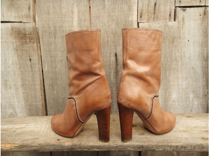 Botines Chloé de piel rosa beige - vista 4