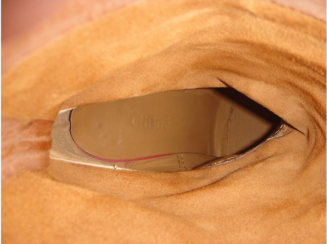 Botines Chloé de piel rosa beige - vista 6