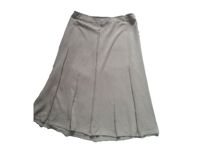 Falda Sonia Rykiel de algodón beige Talla 40 - vista 2